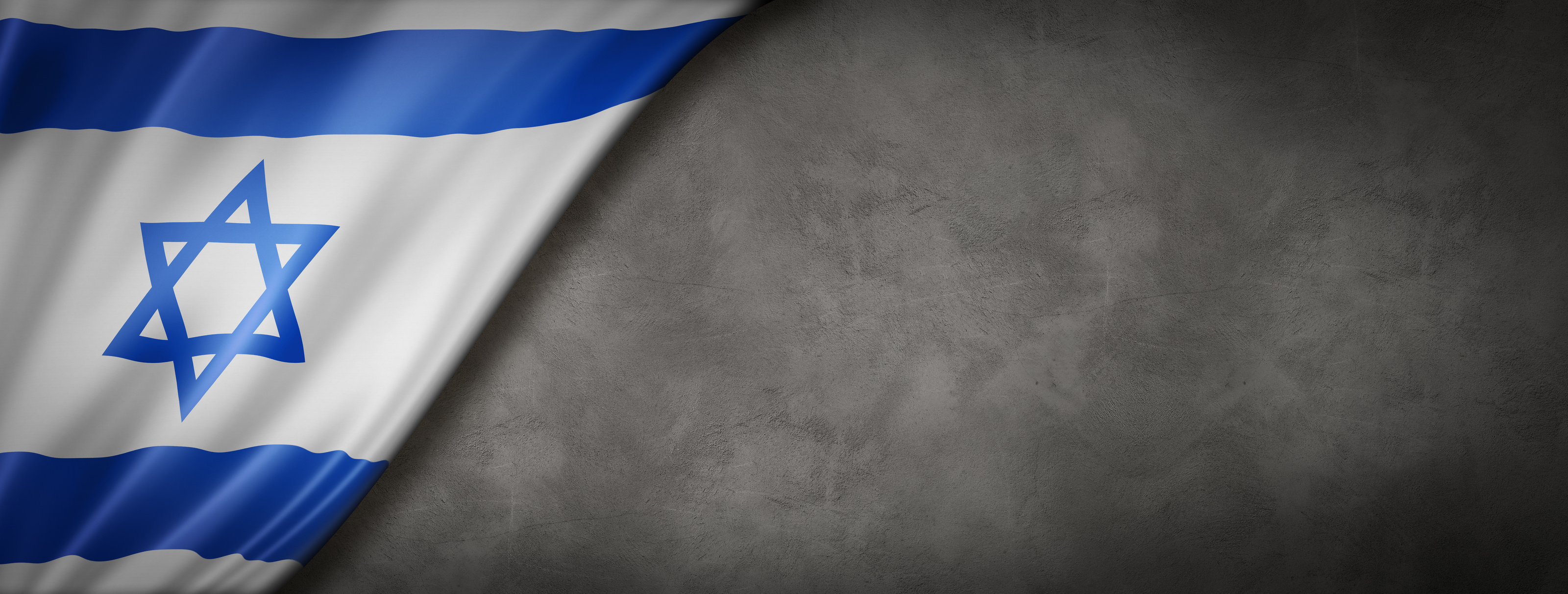 Israeli Flag on Concrete Wall Banner